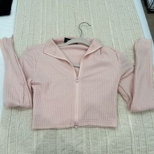 White fox crop jacket/top